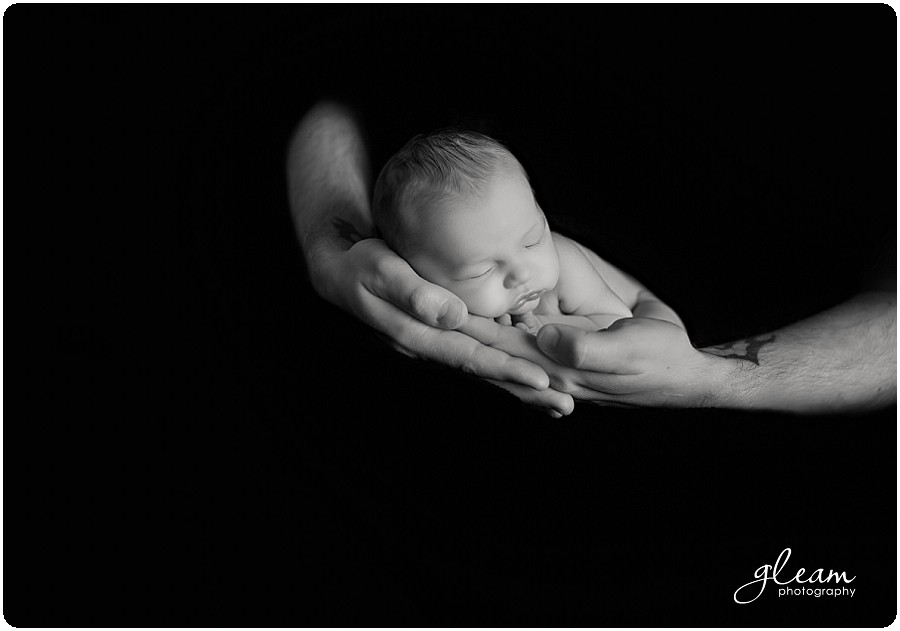 Black and white baby photography