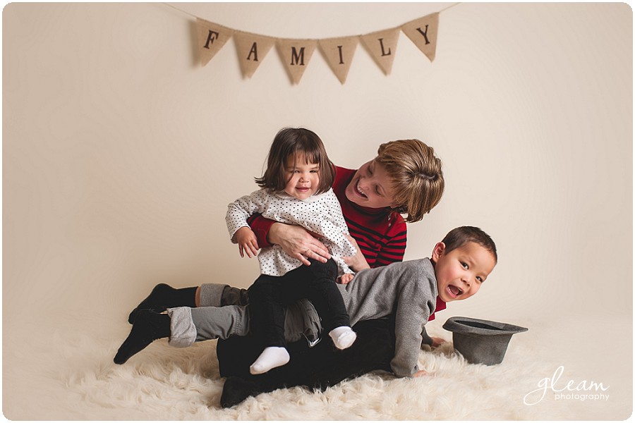 Fun family session in studio