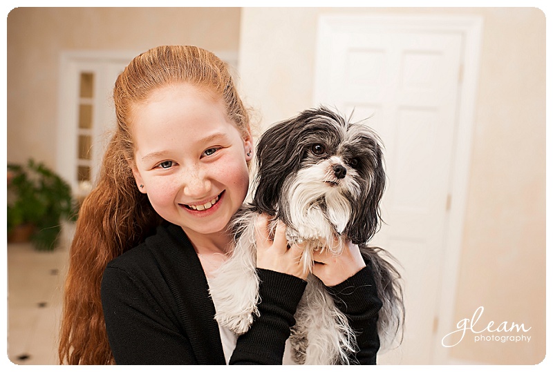 girl and dog