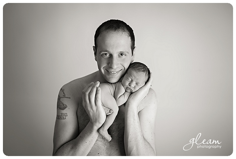 Newborn baby with dad