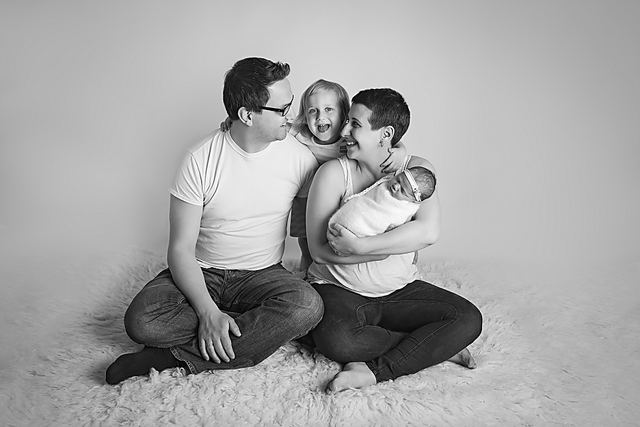 Studio newborn family portraits